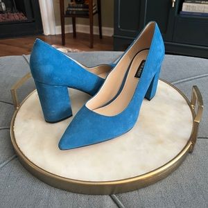 Nine West Cara Dress Pumps - Teal Suede